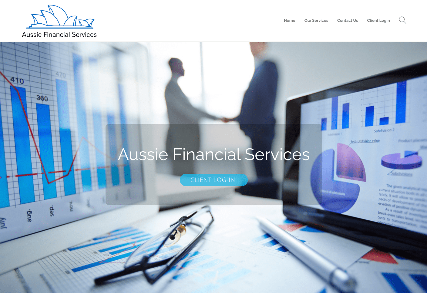 Aussie Financial Services website image.